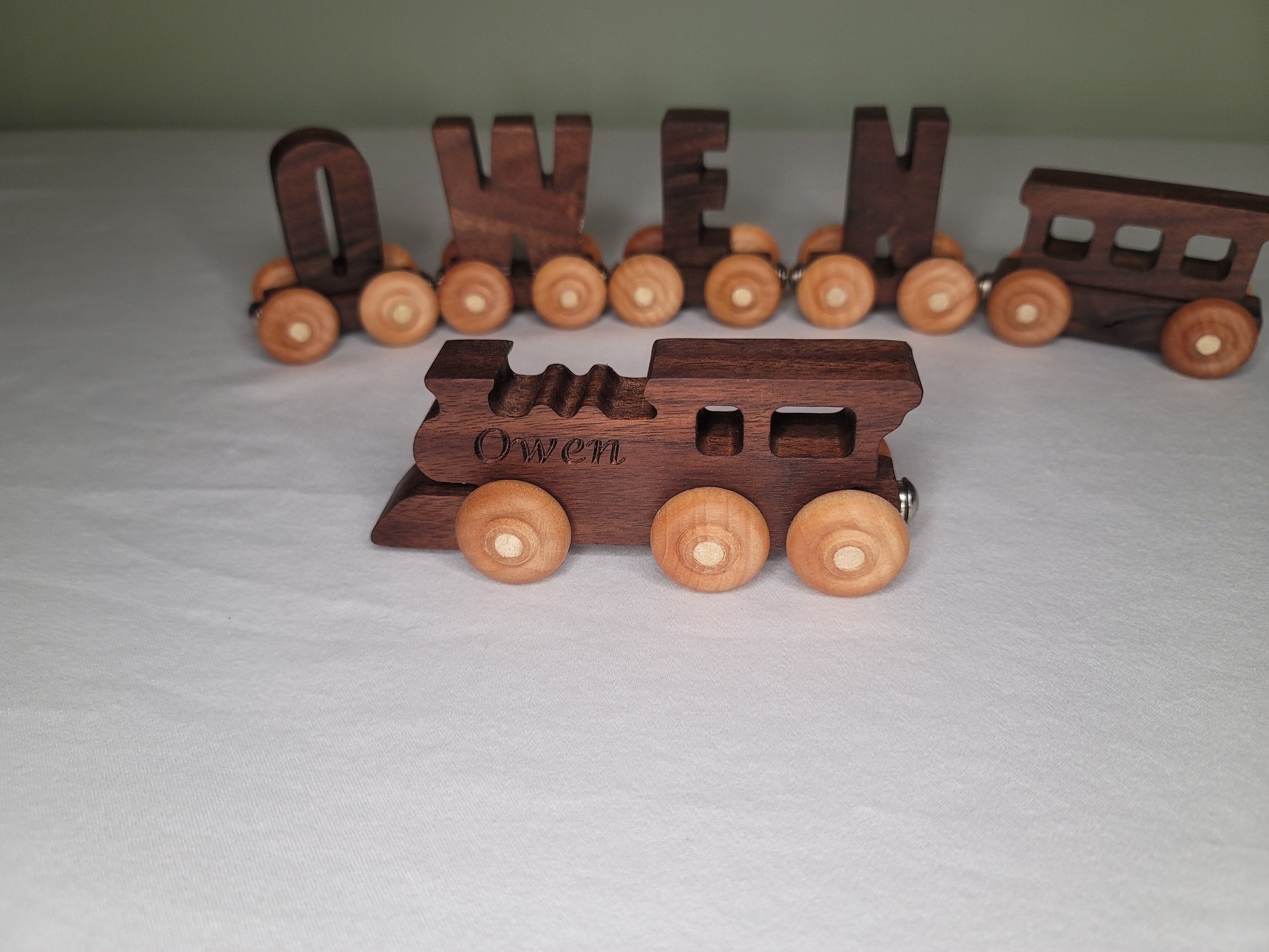 Custom Name Wooden Train Set