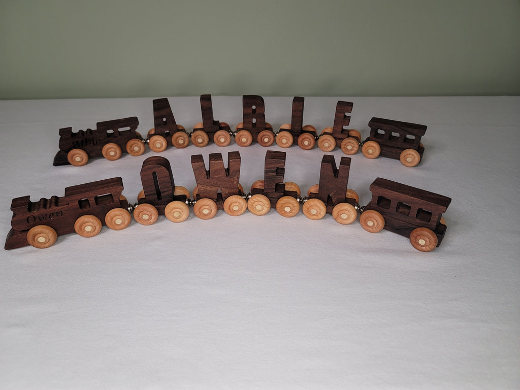 Custom Name Wooden Train Set