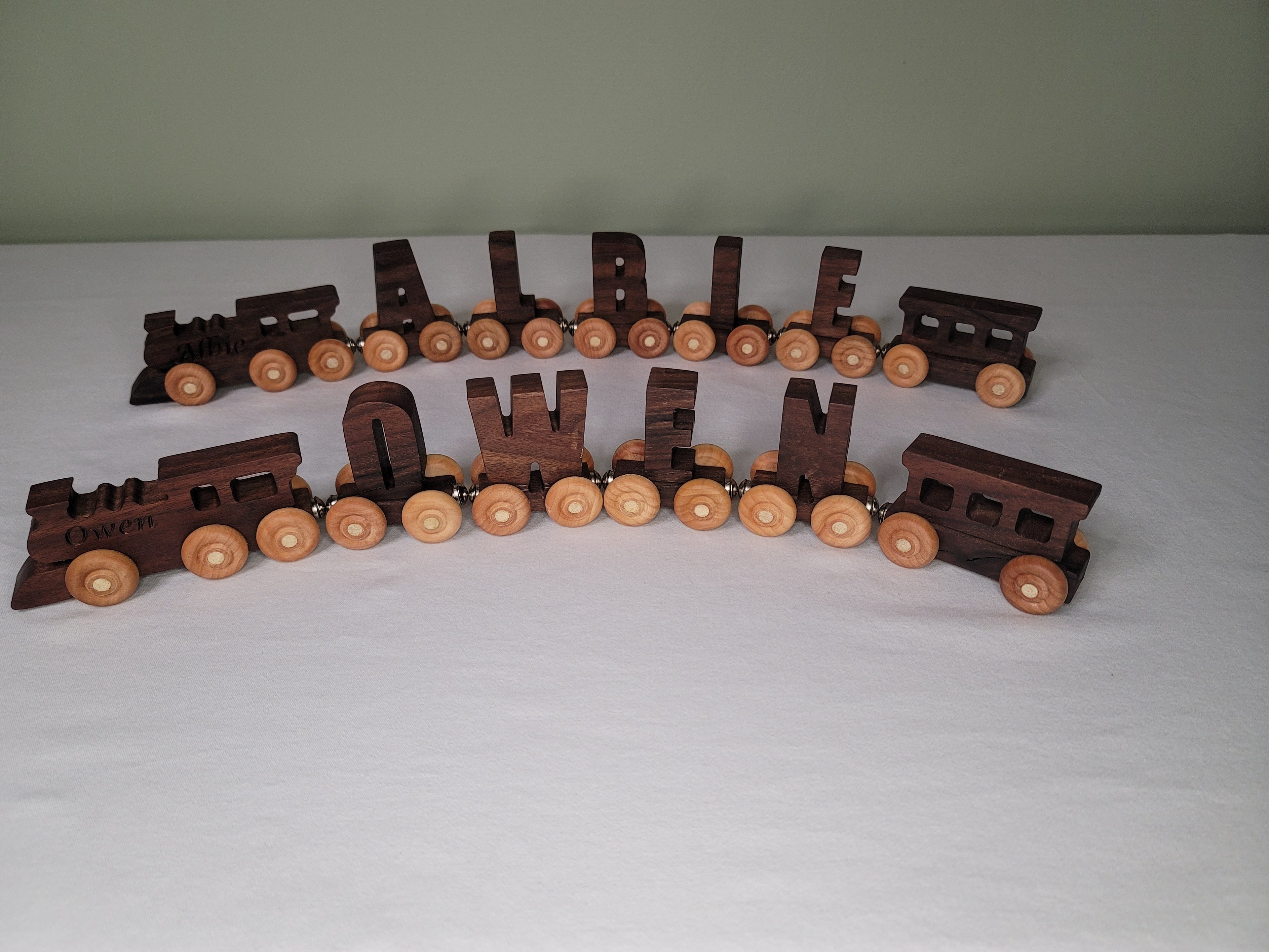 Custom Name Wooden Train Set
